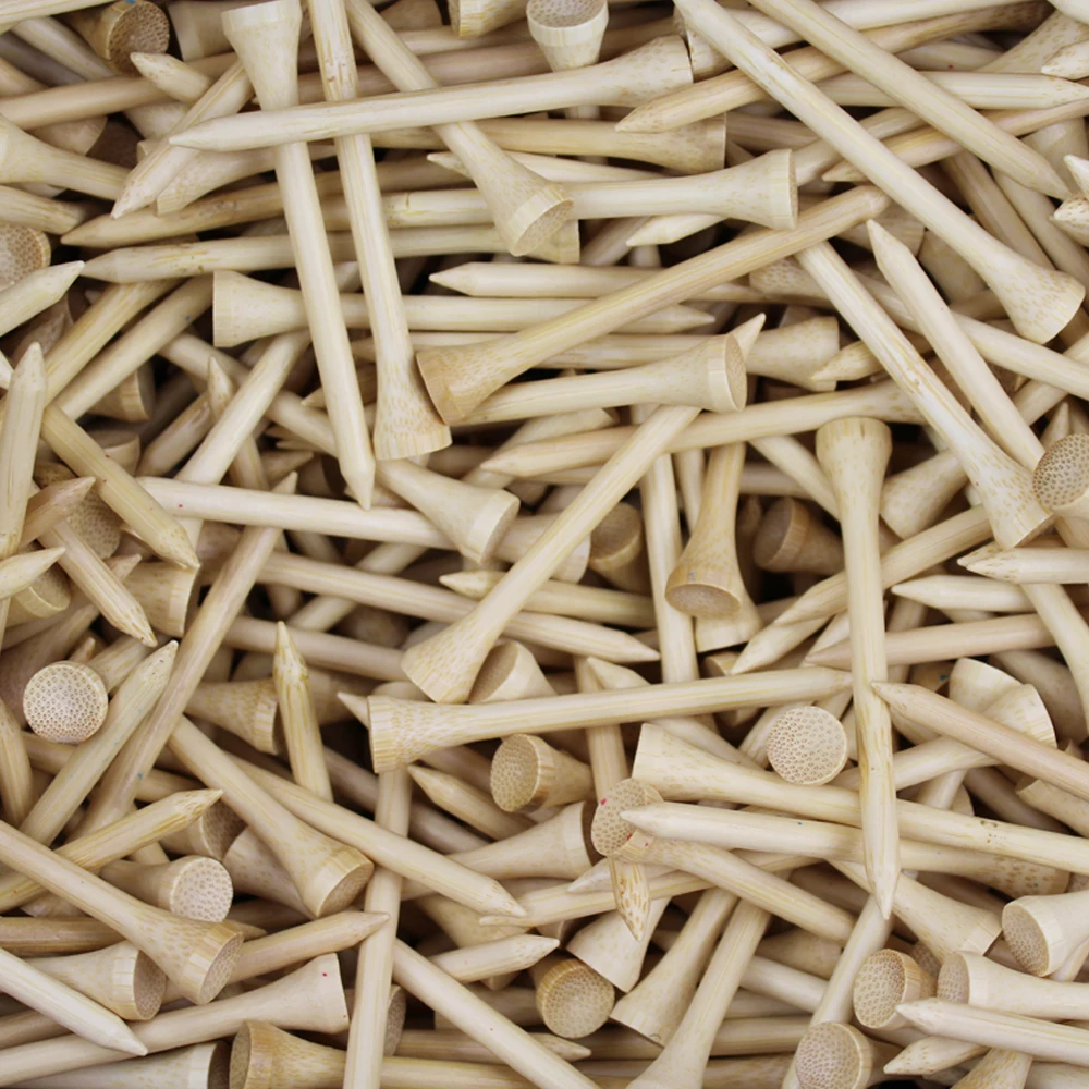 100 Count Golf Tees Bamboo Tee Golf Balls Holder 4 Sizes Available Stronger than Wood Tees Drop Ship 42mm 54mm 70mm 83mm