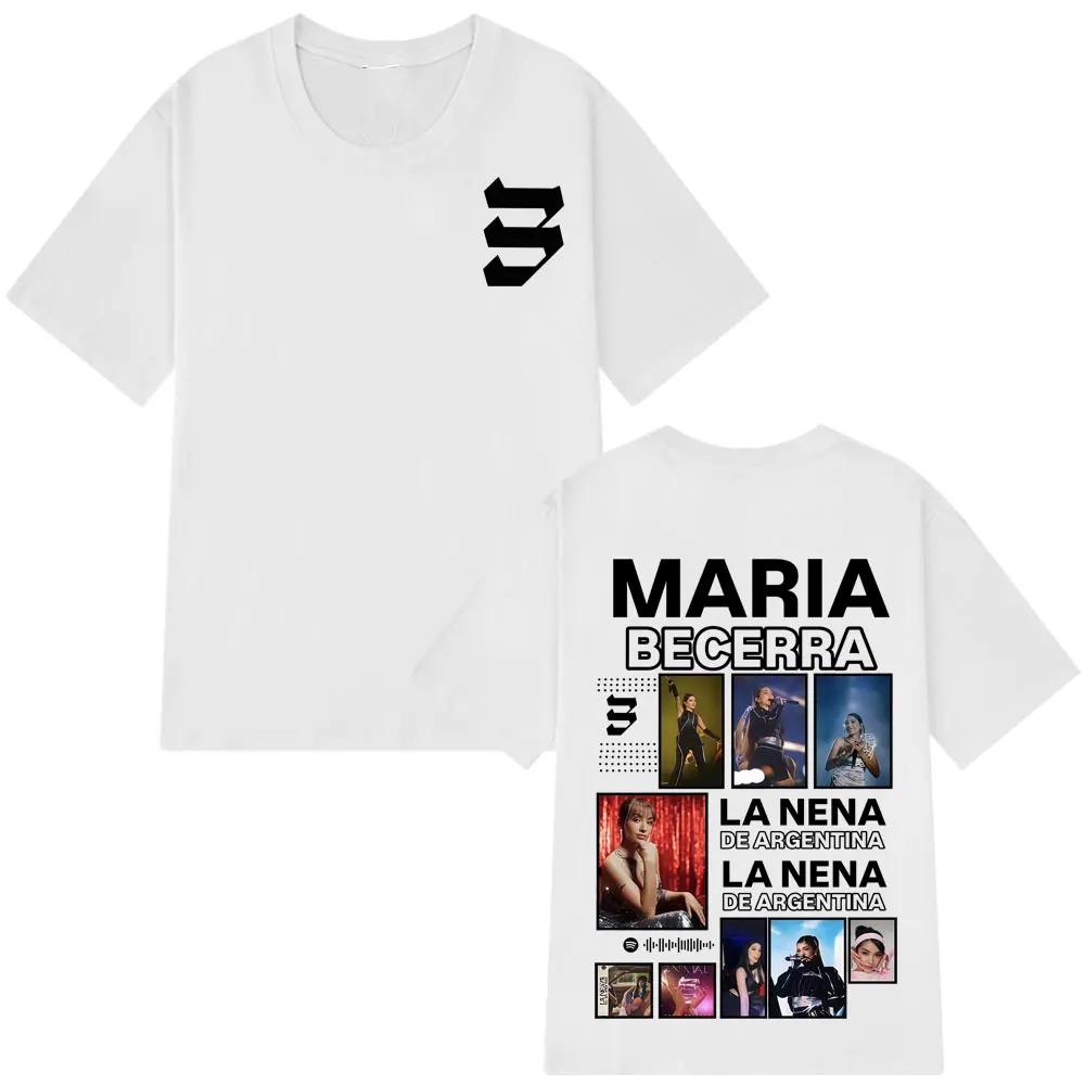 المغني ماريا بيسيرا لا نينا ألبوم 2025 جولة خمر تي شيرت الرجال النساء الهيب هوب تي شيرت القطن قصير الأكمام تي شيرت مروحة الهدايا #5