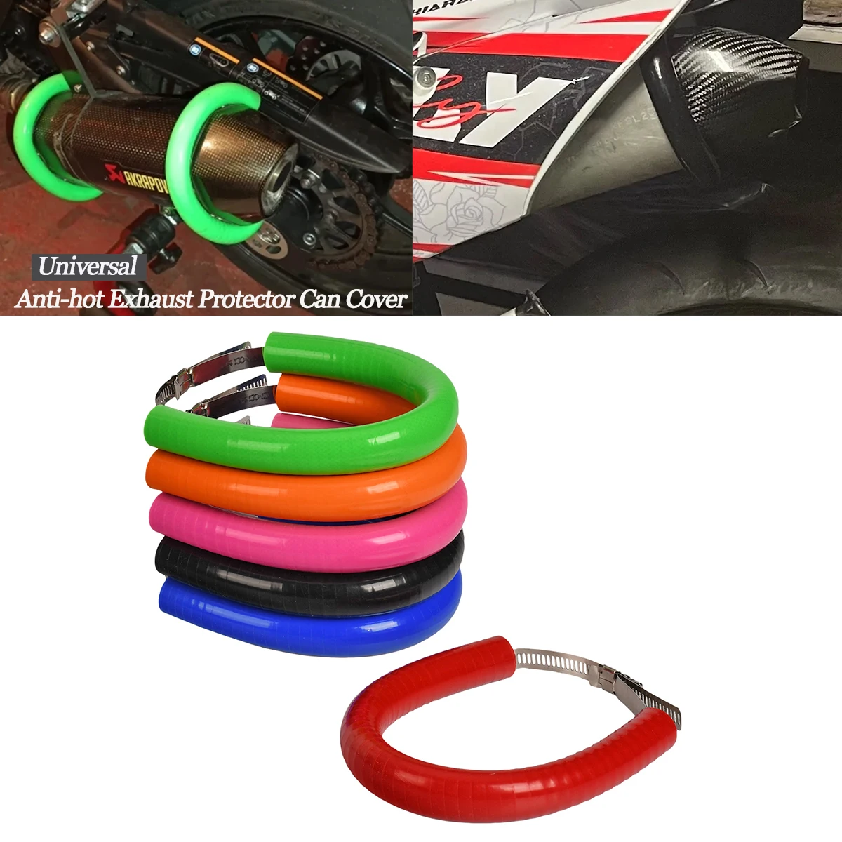 Universal Motorcycle Silicone Exhaust Protector Can Cover For Honda CR250 CRF230F CRF250R CRF250X CRF450R CRF450X Yamaha Suzuki