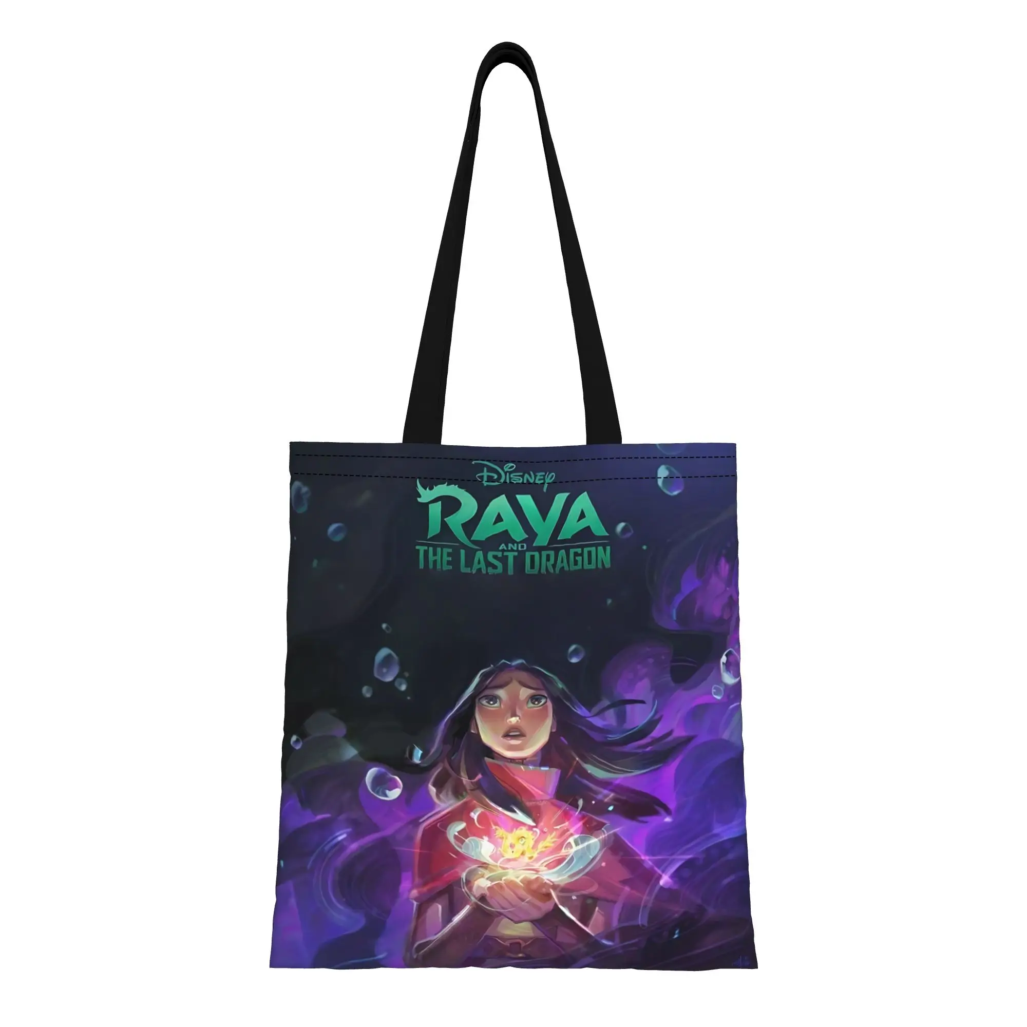 

1PC first day of school Large Capacity Disney animation Raya and The Last Dragon Canvas Tote Bag Foldable Chic Pattern Gifts