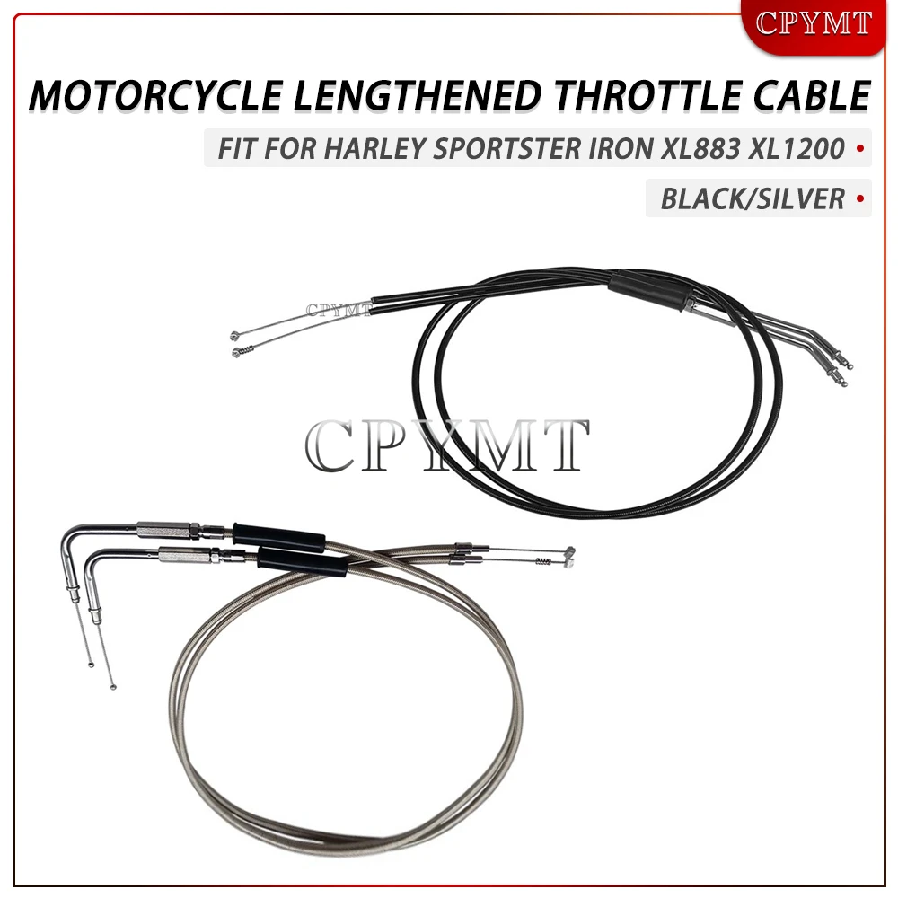 

fit For Harley Sportster Iron XL 883 XL1200 Road King Dyna Softail Fat Boy Motorcycle Lengthened Throttle Cable case