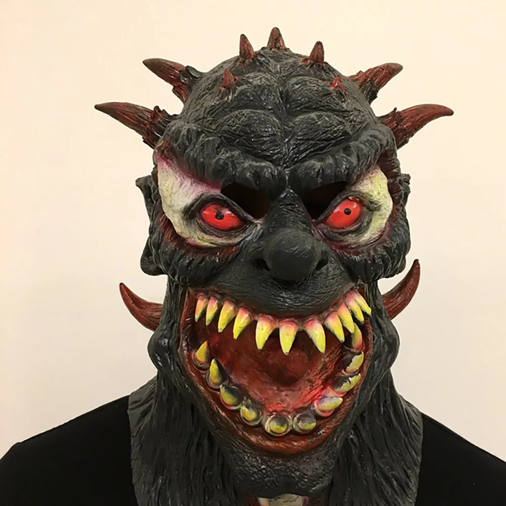 Realistische Latex Rote Teufelsmaske - Horror-Kostümzubehör – Detail 2