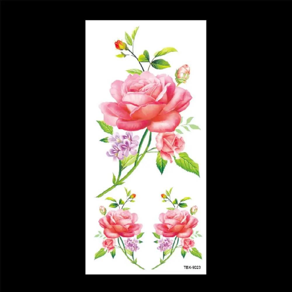 Colorful Girl Sexy Waterproof Long lasting Beauty Makeup Flowers Body Art Fake Tattoos Temporary Tattoo Stickers Arm Leg Art