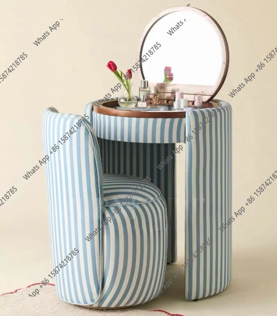 Silla Moderna Pequeña con Espejo y Almacenamiento, Tocador de Tela para Maquillaje, Cómoda de Dormitorio para Niñas, Cajonera de Lujo, Coiffeuse De Chambre, Muebles