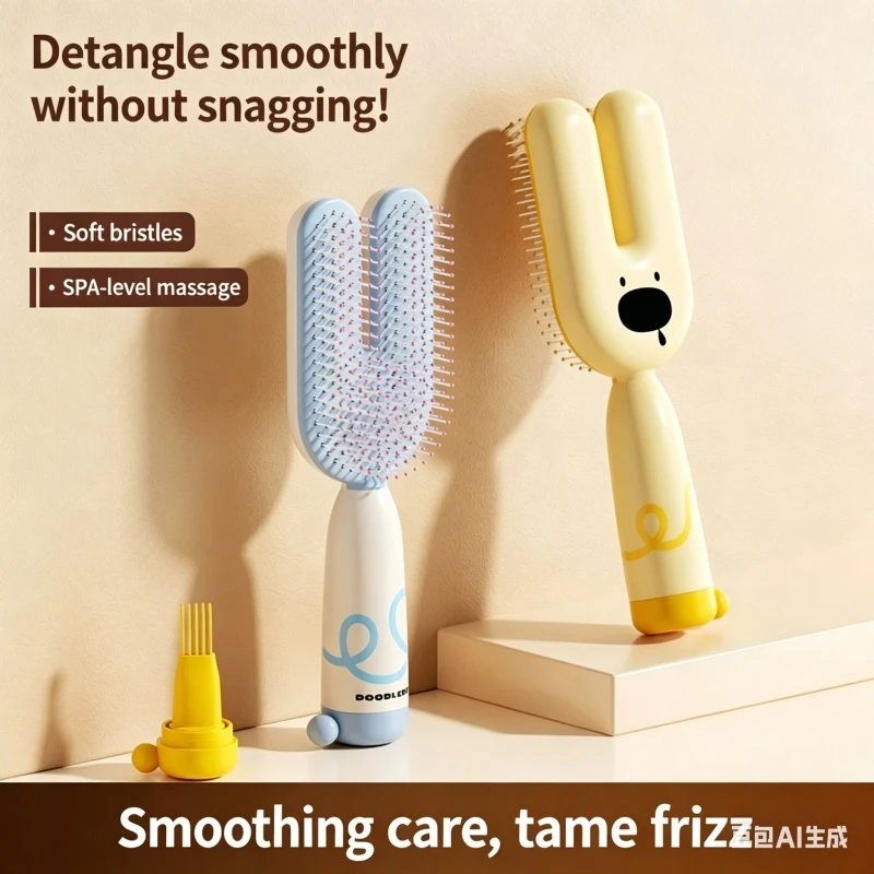 Magnetic Airbag Comb, High Beauty Women's Massage Comb, Long Hair Curling Comb, Leather Pong, Smooth Hair Comb