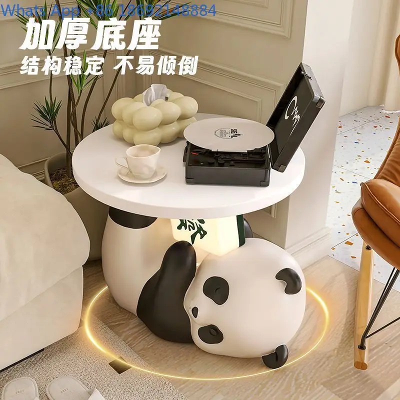 Panda Floor Ornament Living Room Decoration Creative Home Coffee Table Bedroom Tray Storage Housewarming Gift