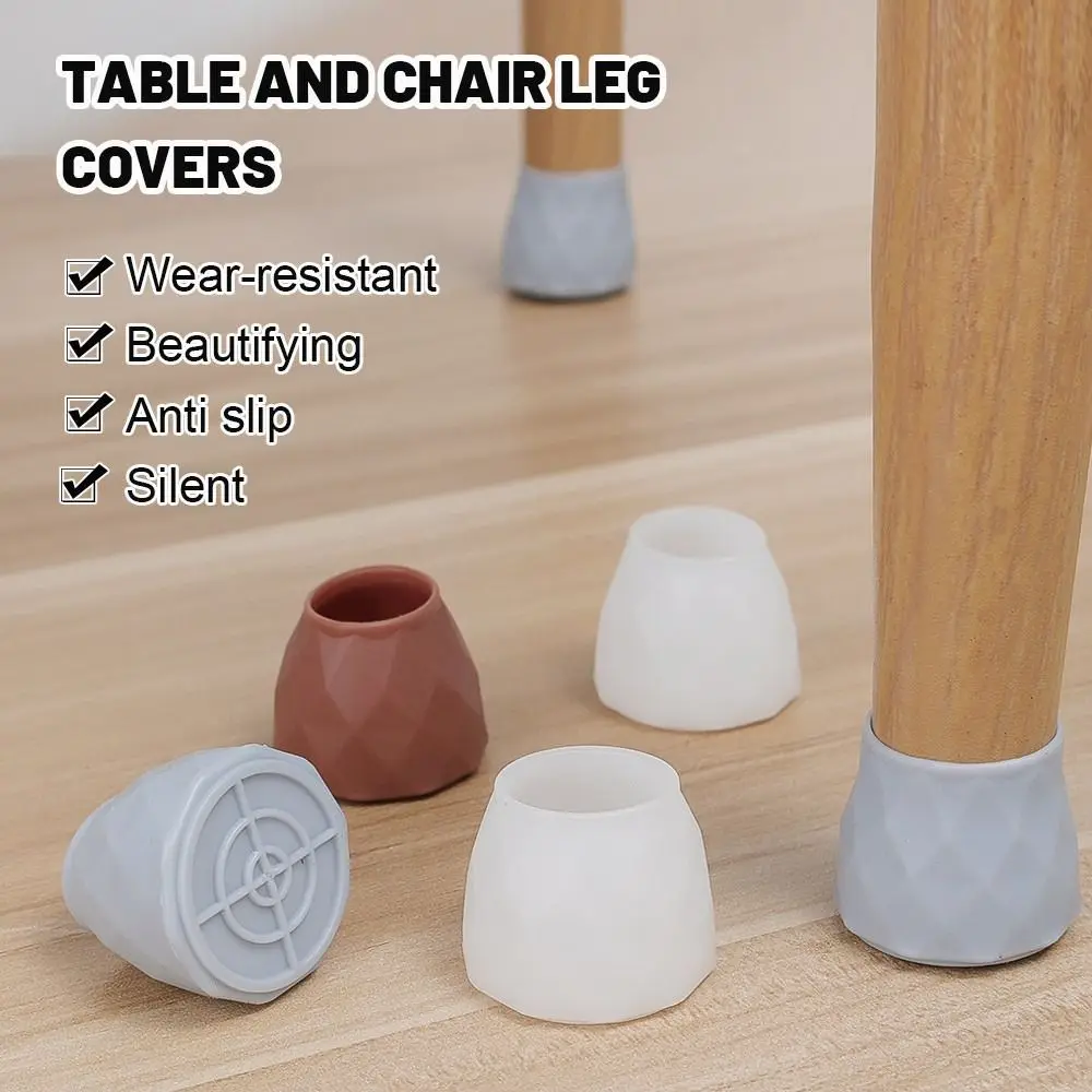 

12Pcs Floor Protection Chair Leg Caps Non-Slip Mute Solid Floor Protector Pads Thickened Anti Scratch Furniture Feet Covers