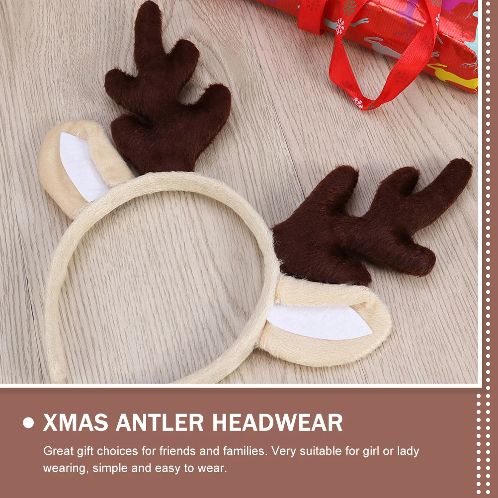 2 Pcs Antler Headband Wear-resisting Hair Accessories Hat Xmas Style Hoops Hairbands Fabric Christmas Decors