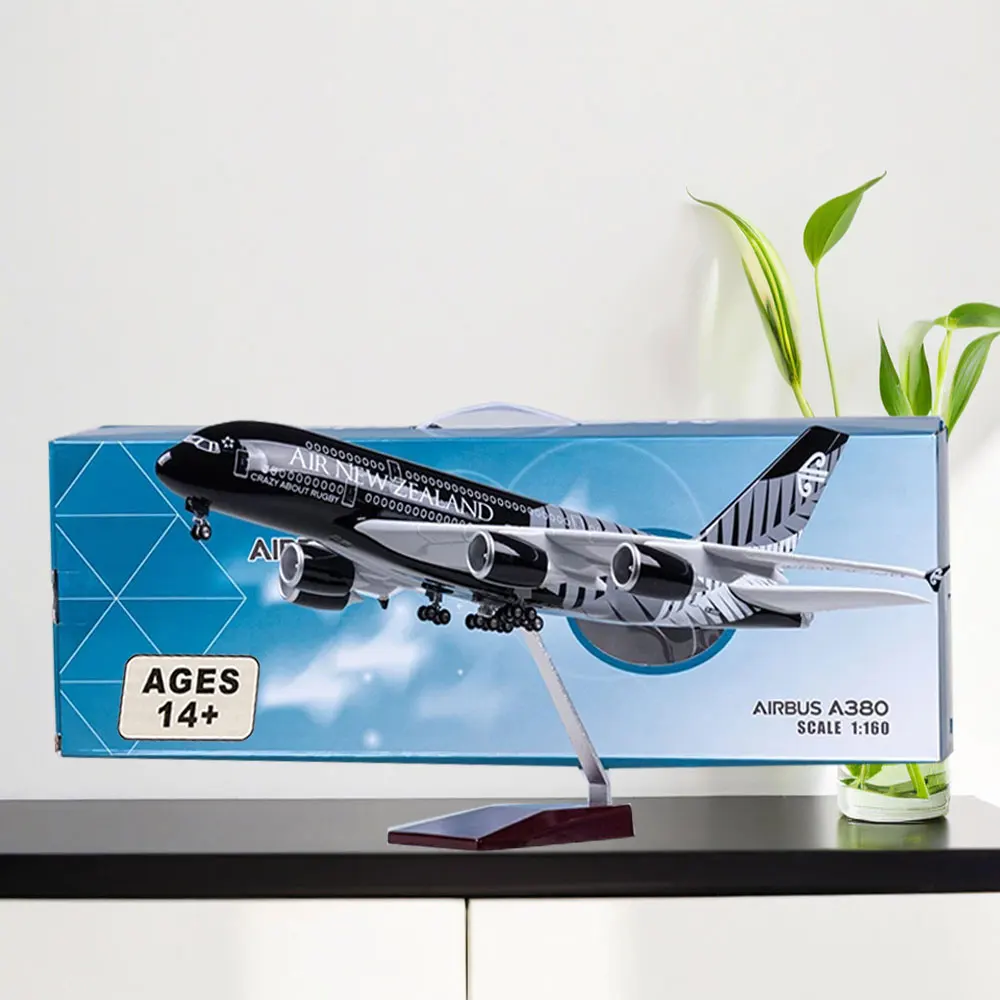 

Souvenir Model aircraft Cast Led simulation model Airbus A380 New Zealand 1/160 aircraft scale decorative resin Aircraft Gift Co