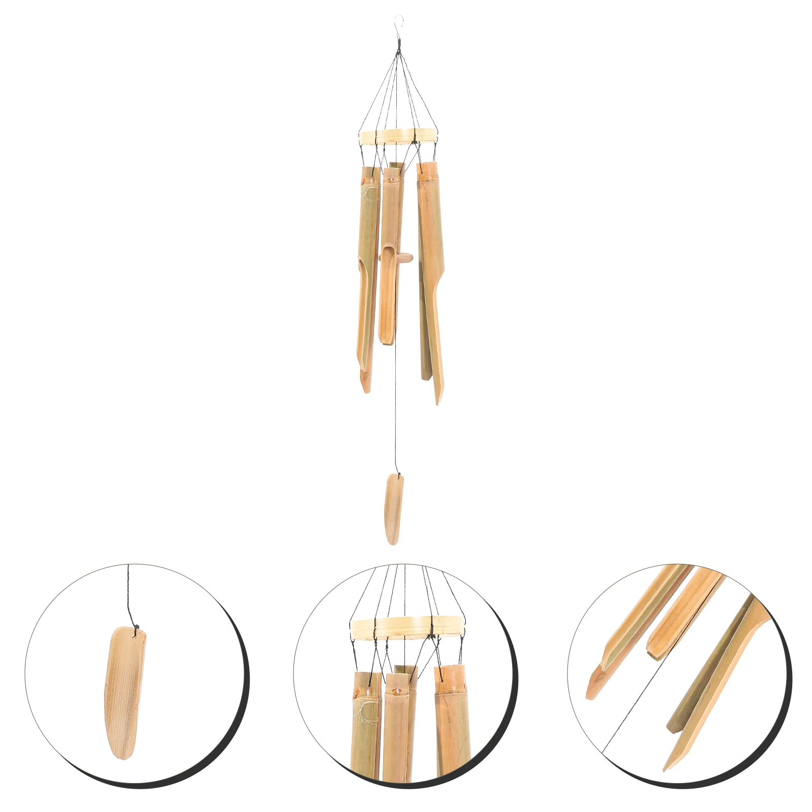 

Outdoor Bamboo Tube Wind Chime Fall Decor Handmade Chimes Autumn Bells for outside