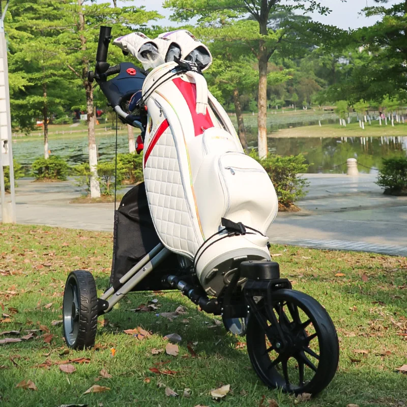 Carro nuevo de Golf, rueda Universal, pelota de aleación de aluminio plegable, suministros para campos de Golf