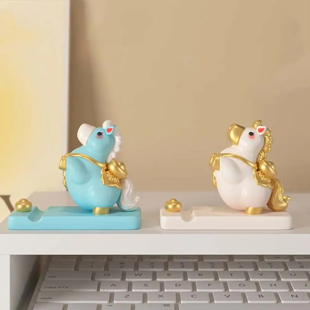 الحصان التميمة زودياك المهر حامل هاتف المهر شكل الراتنج حامل هاتف المحمول 2026 الحصان سنة صغيرة حلية حامل جوّال بلاستيكي الخليوي #3