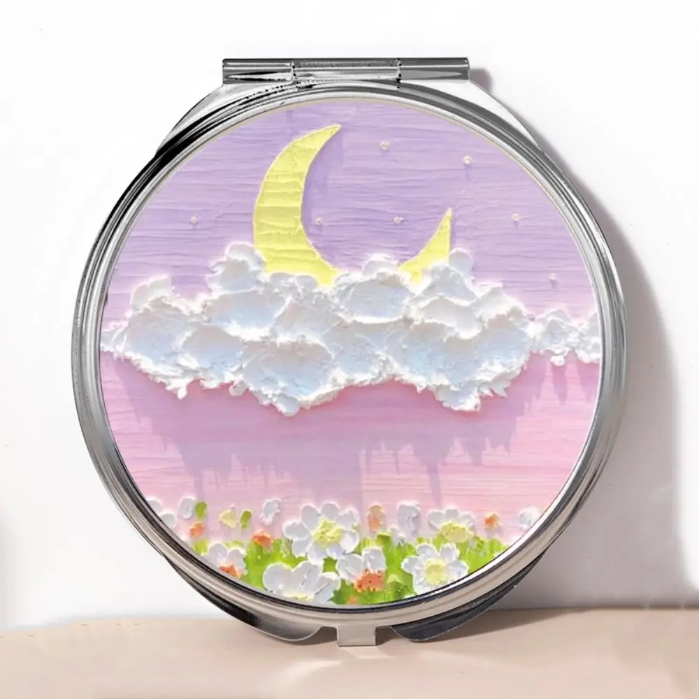 Miroirs de maquillage tulipe pour étudiants, miroir cosmétique Double face Rose, grossissant, miroir pliant de vanité, outils cosmétiques