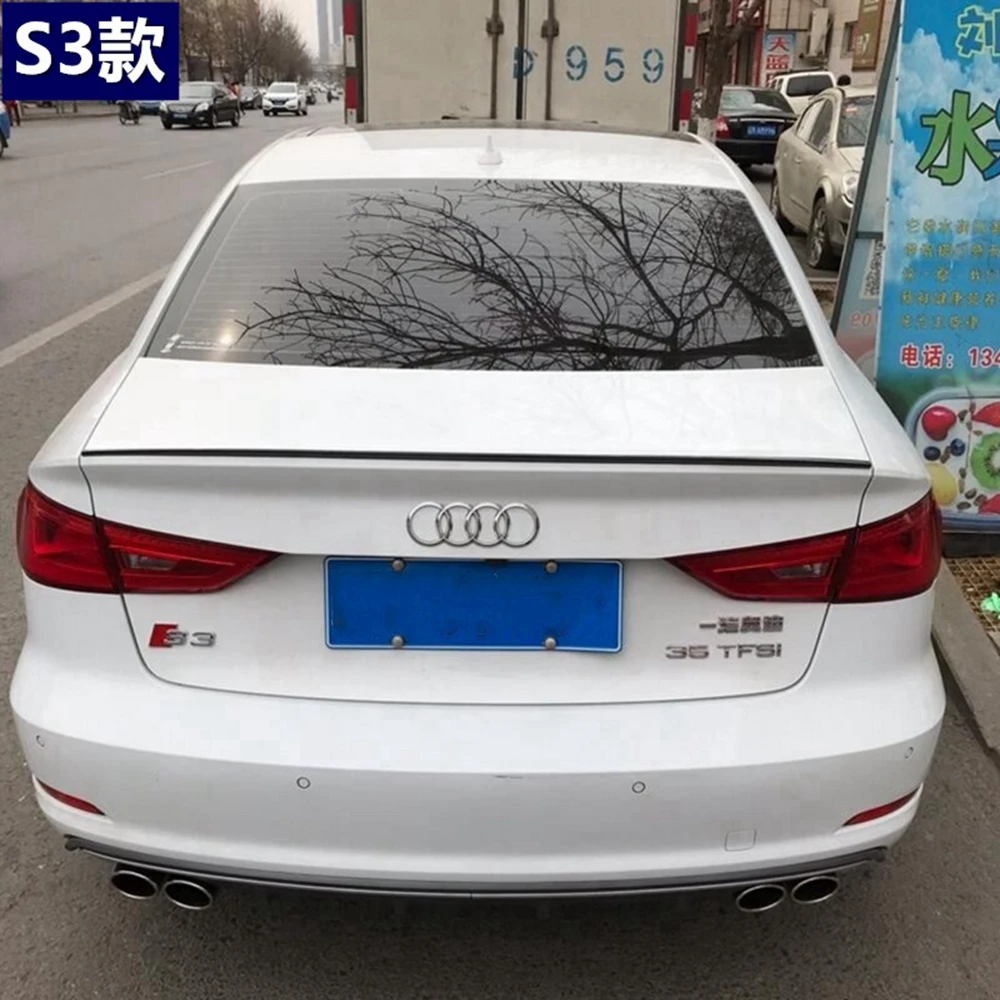 For AUDI A3 S3 RS3 8V Limousine Sedan S Style Carbon Fiber Rear Spoiler Trunk Wing 2013-2020 Forged carbon view 4