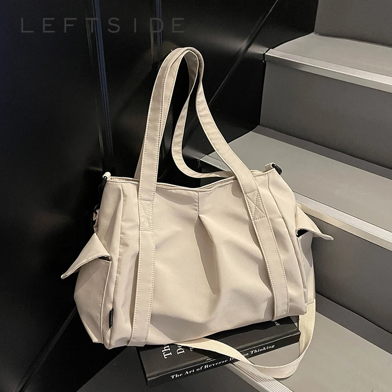 

Женская холщовая сумка-тоут LEFTSIDE большой вместимости, минималистичная, повседневная, эстетичная, для шопинга и путешествий, на плечо, 2026, сумки