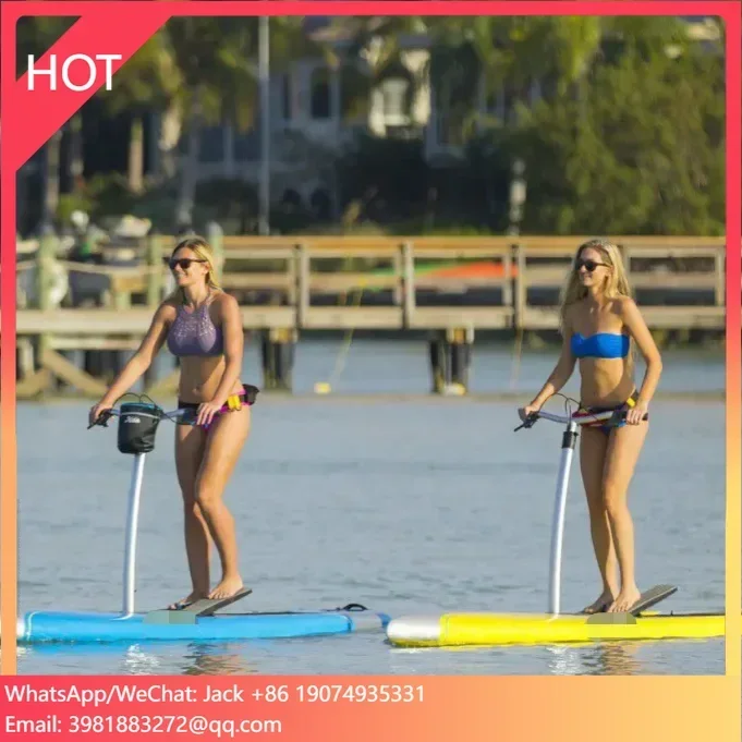 Waterbike Inflatable Standing Paddle Supboard with Foot Pedal Drive System