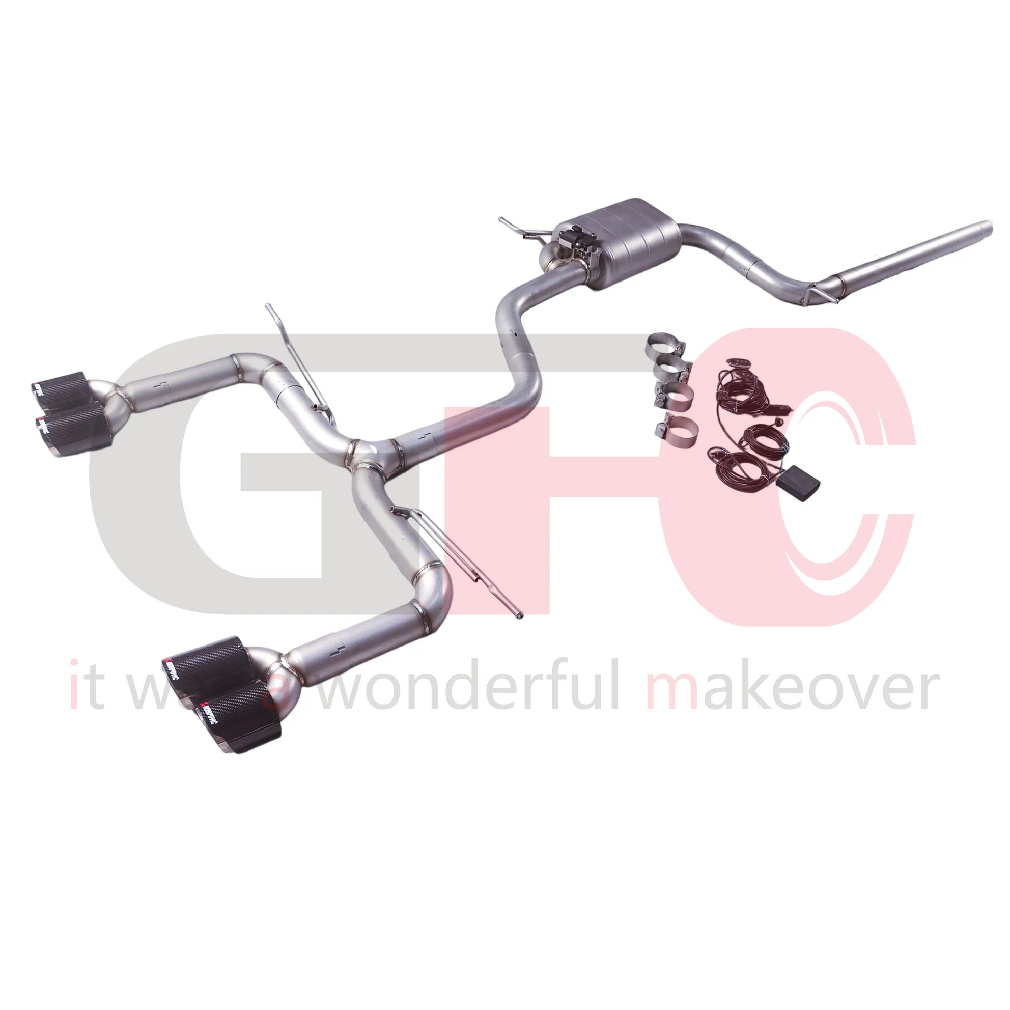 

Suitable for the 304 stainless steel Catback with valve exhaust system of Volkswagen T-Roc 1.4T and 1.5T convertible
