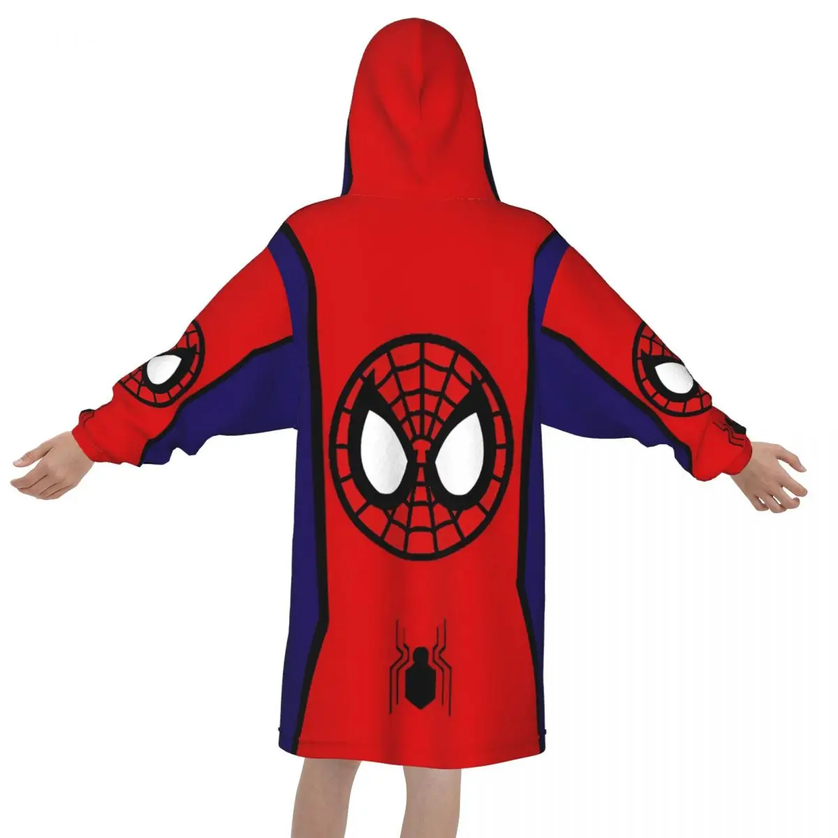 スパイダーマン スパイダーマン ブランケット パーカー 子供用 ウェアラブル ロンパース ブランケット 暖かいパジャマ ポケット付き