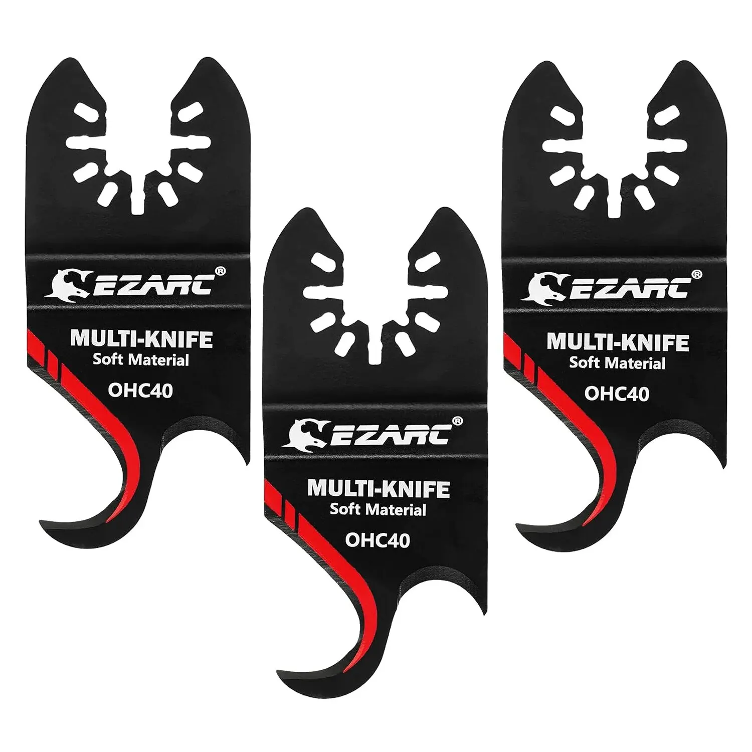 EZARC Oscillating Multi Tool Hook Knife Blade, 3PCS Multitool Saw Blades for Cutting Soft Materials Roofing Shingles, PVC Carpet