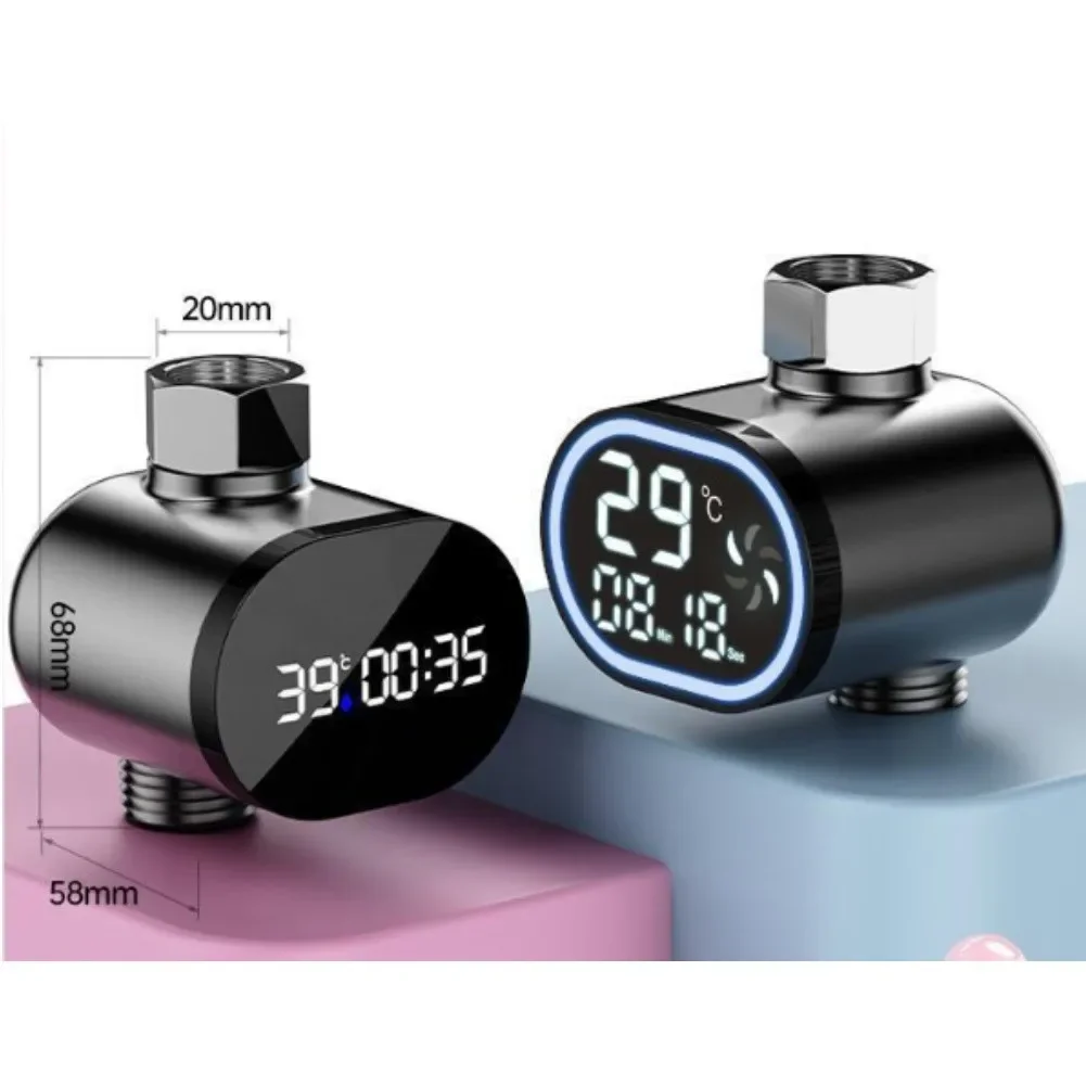 Water Thermometer 5.8*2*6.8cm With LED Display Shows Temperature For Showers,bathtubs, Faucets With Water Flow Power Generation view 5