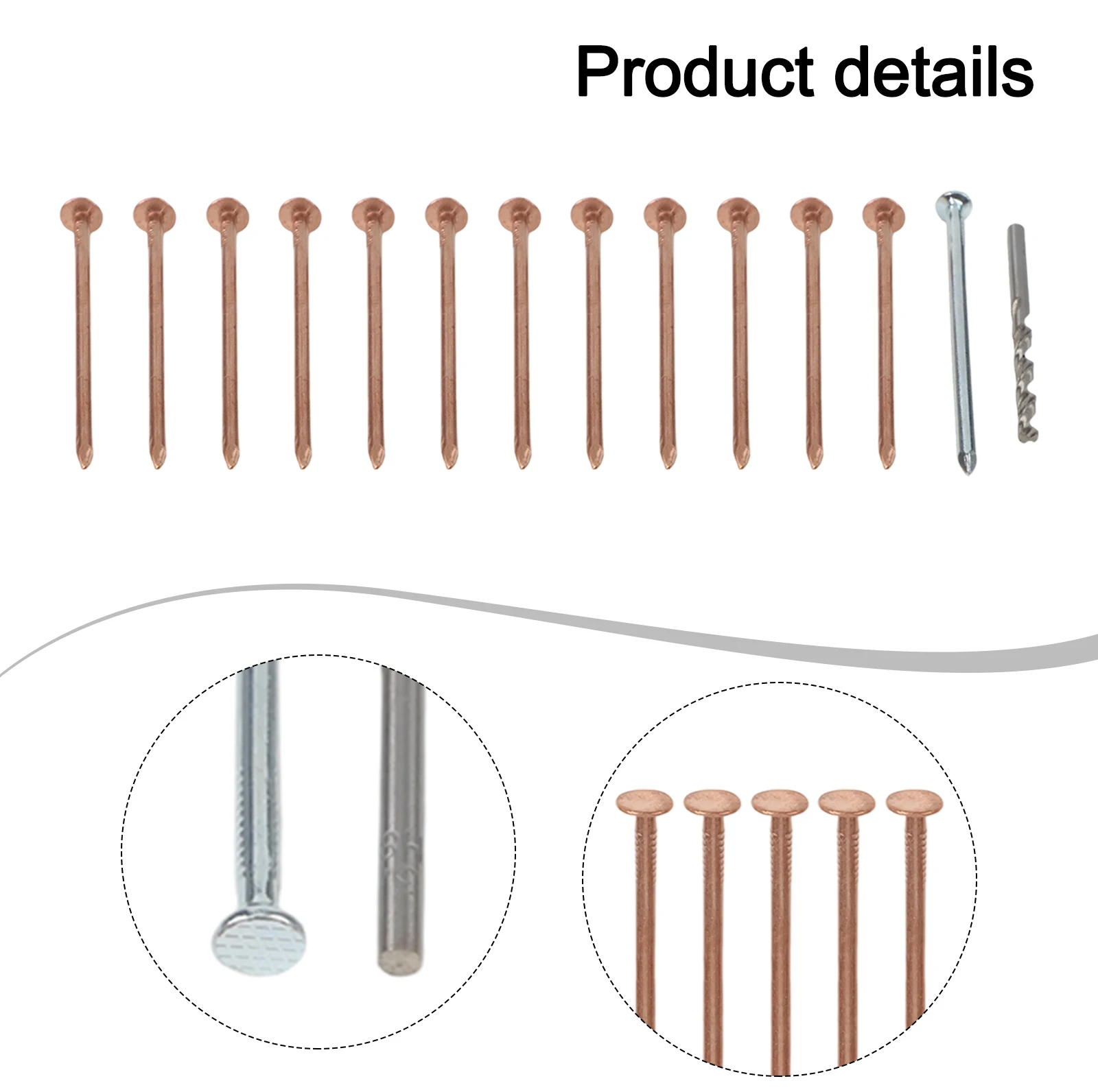 Land Management Copper Silver Tree Stump Removal Copper Ion Release Nails Stump Killer Pure Copper Material 14-Piece Set