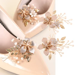 1Pair Rhinestone Shoe Clips Buckles Crystal Flower Shoe Charms Ornaments Wedding Party Boots Decoration For Women Girls