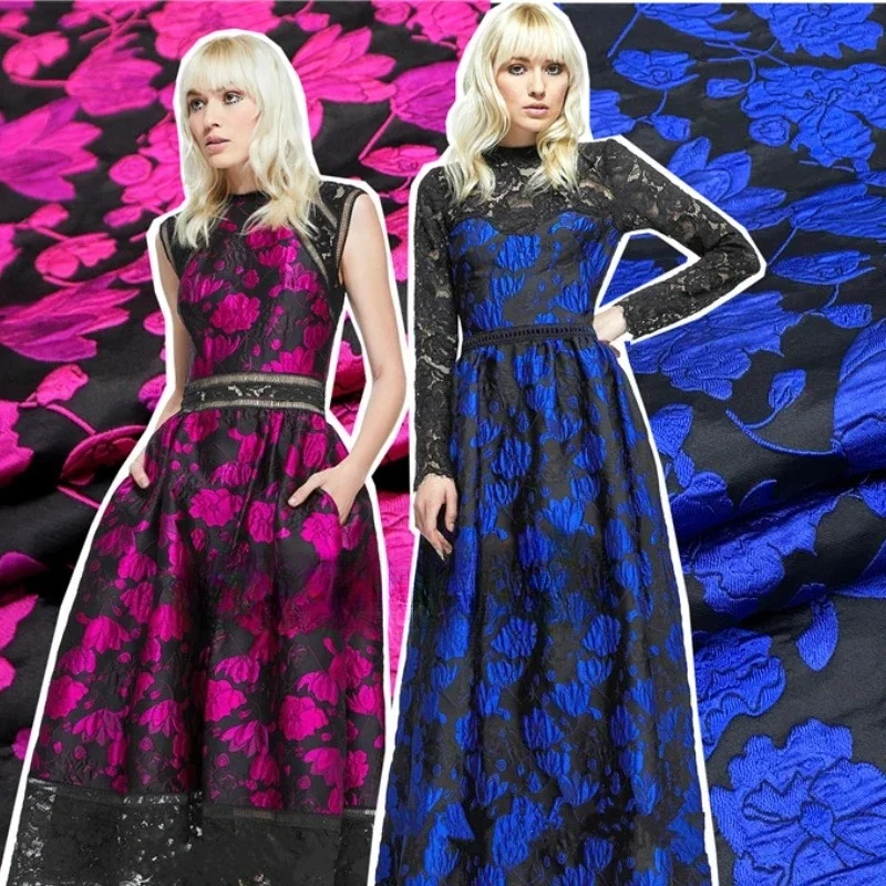 

Yarn-dyed Brocade Jacquard Rose Embossed Dress Suit Jacket Clothing European Brand Fashion Design Sew Wholesale Cloth by Meter