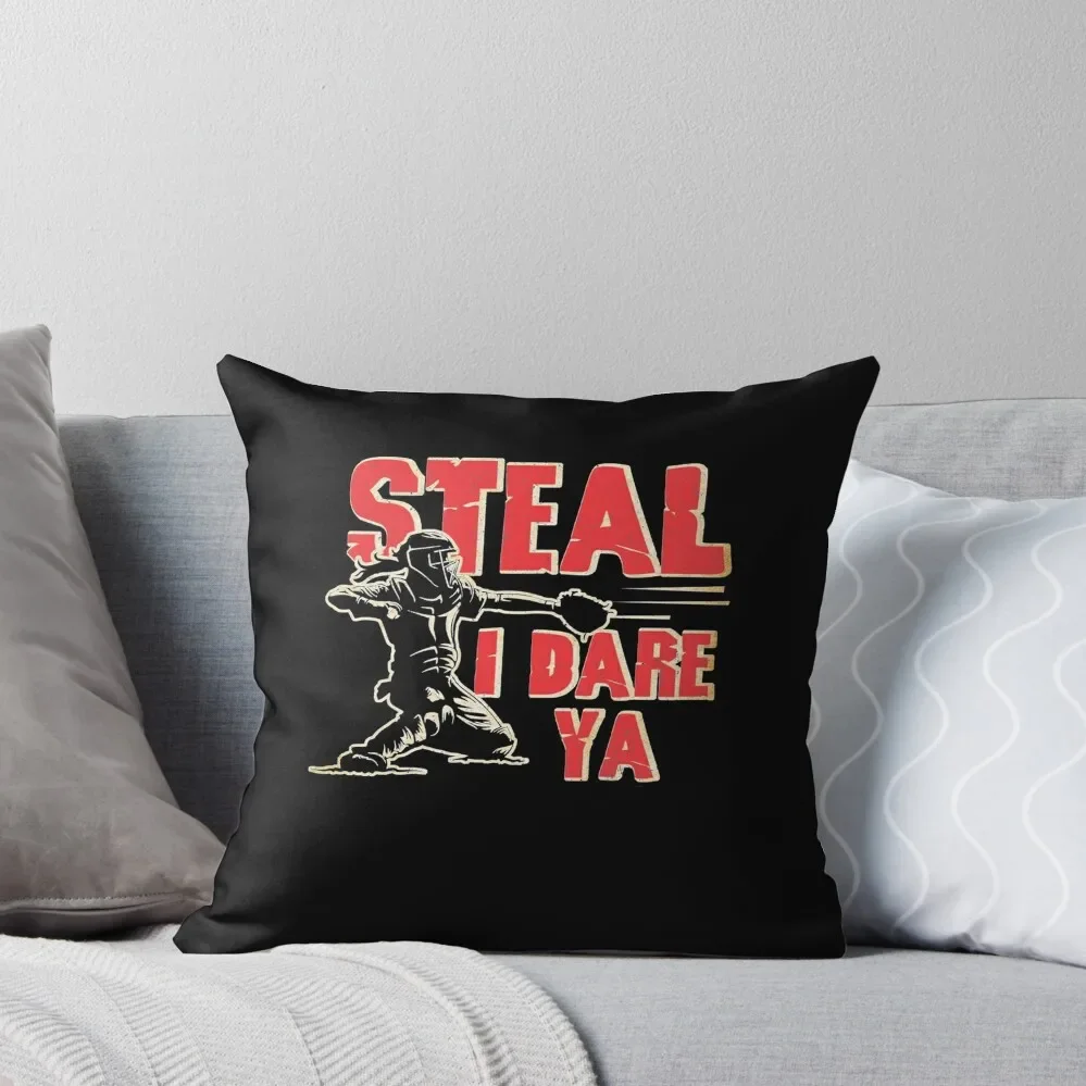 Softball Catcher Steal I Dare Ya Funny Player Girls Throw Pillow Decorative Sofa Cushions New year pillow