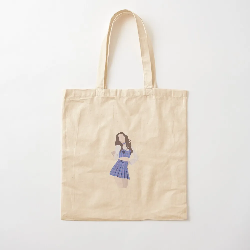 Sana Blue Plaid Stage Outfit Tote Bag custom fabric bag shopping bag Big