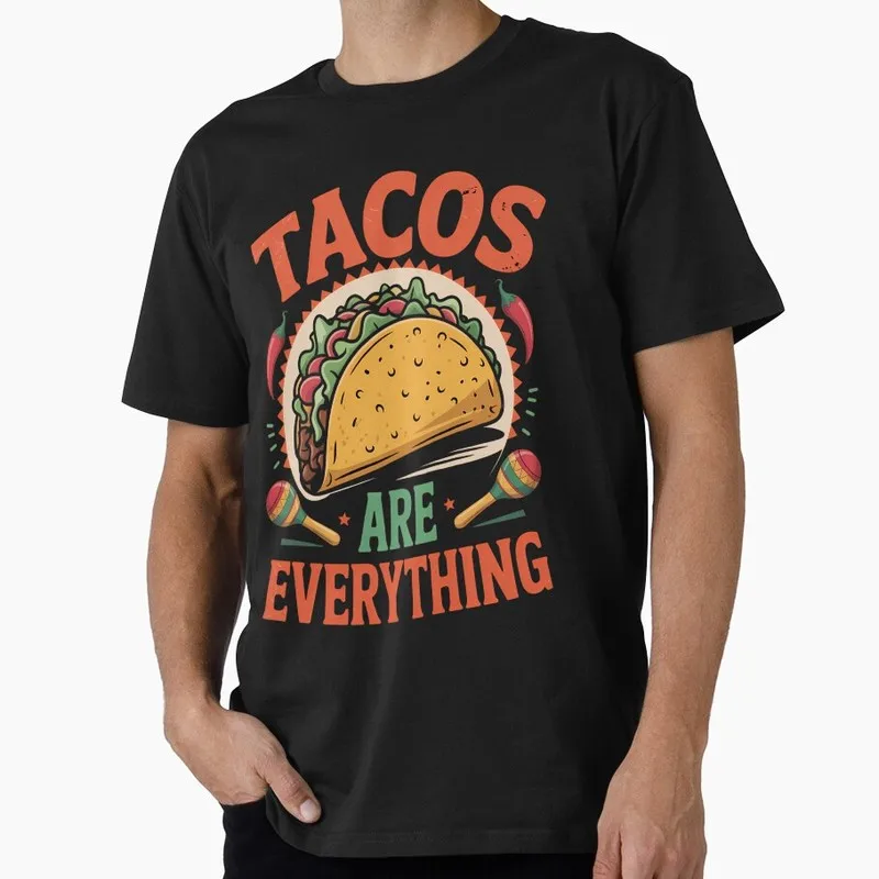 Mexican Street Food Tacos Graphic T Shirt 0915 Unisex Short Sleeve Funny Tee Taco Tuesday Cinco De Mayo Casual Streetwear Tops