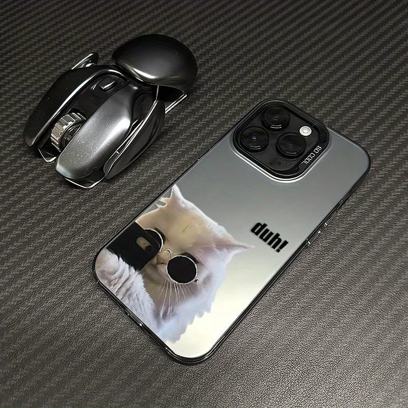 

Selfie cat phone case for iPhone 16 15 14 13 12 11 Pro/ Max/Plus shock-proof rear cover anti-fingerprint