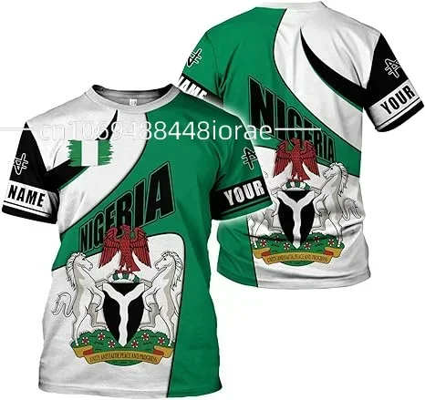 2023 Custom Name Nigeria Flag Emblem 3D T-shirts Clothes For Men Women Tees jersey Soccer Football Fans Gift T shirt