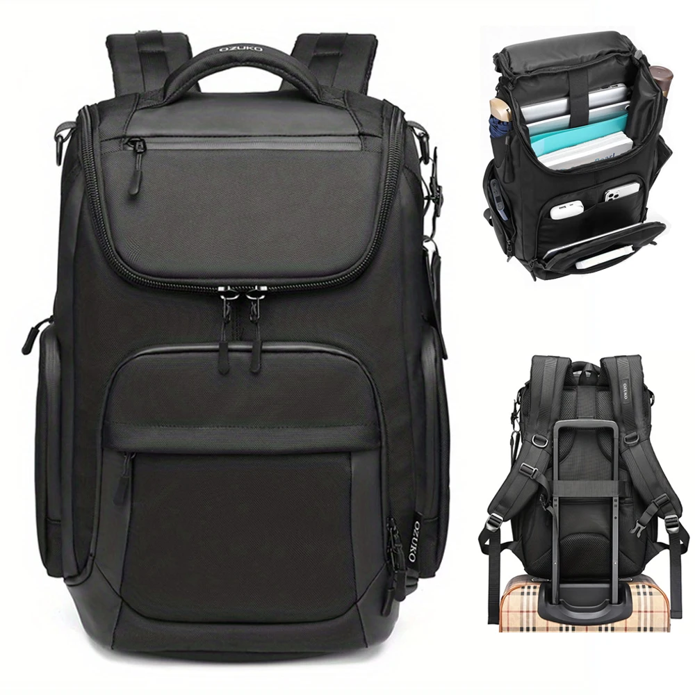 OZUKO Business Backpack Computer Bag 16 inch Waterproof Premium Men's Commuter Travel Backpack