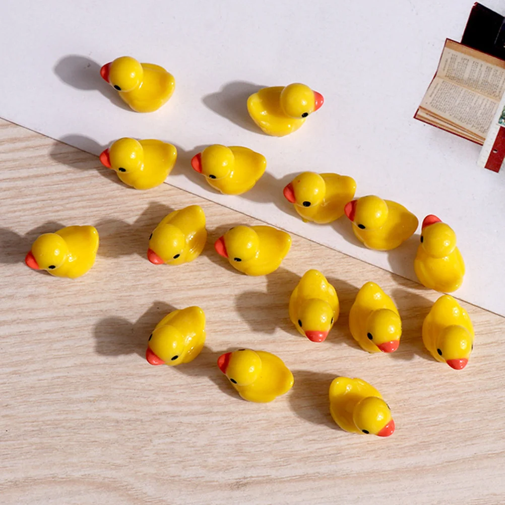 

100pcs Resin Mini Duck Durable Garden Landscape Desktop Tabletop Decoration For Home Office Indoor Outdoor Use Lovely Animal