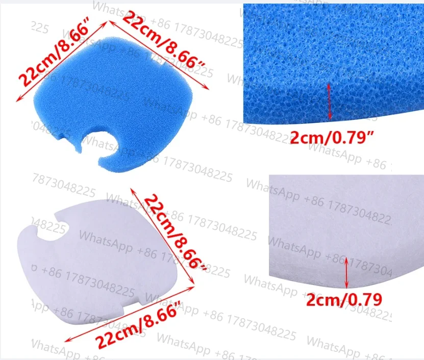 LETAOSK 4Pcs/Set Blue & White Aquarium Filter Pad Foam Sponge Replacement For SUNSUN GRECH Canister 304AB/404AB/704AB Pattern