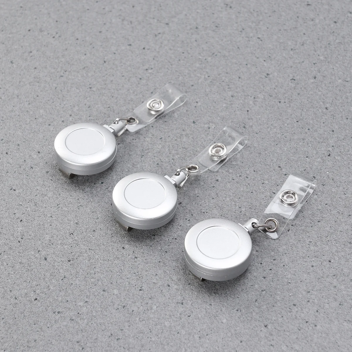 

3Pcs Retractable Badge Holder Silver Heavy Duty Metal Clip for Nurse Office Staff Key Id Badge Reel Swivel Clip