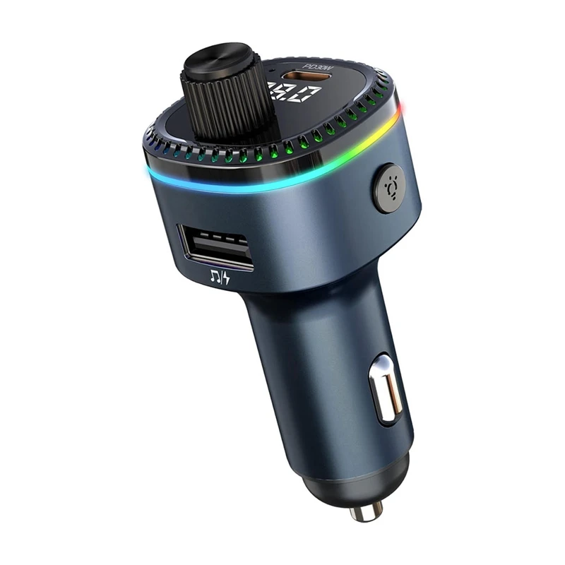 

Bluetooth 5.3 FM Transmitter For Car, Bluetooth Car Adapter, Support MP3 Player, Handsfree Calling, LED Backlit, U Disk