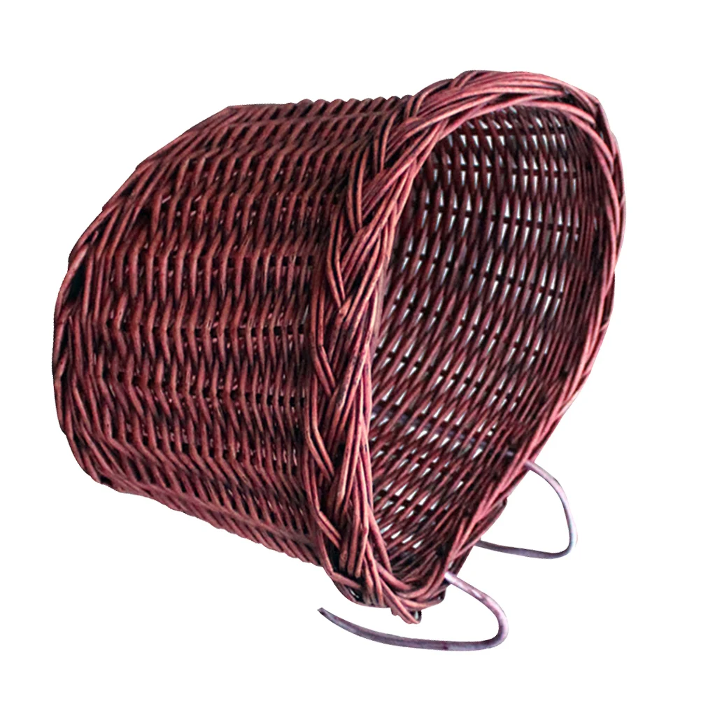 

Premium Front Handlebar Bike Basket Handmade Natural Willow Storage Basket Durable Smooth Surface Leisure Cycling Brown Color No