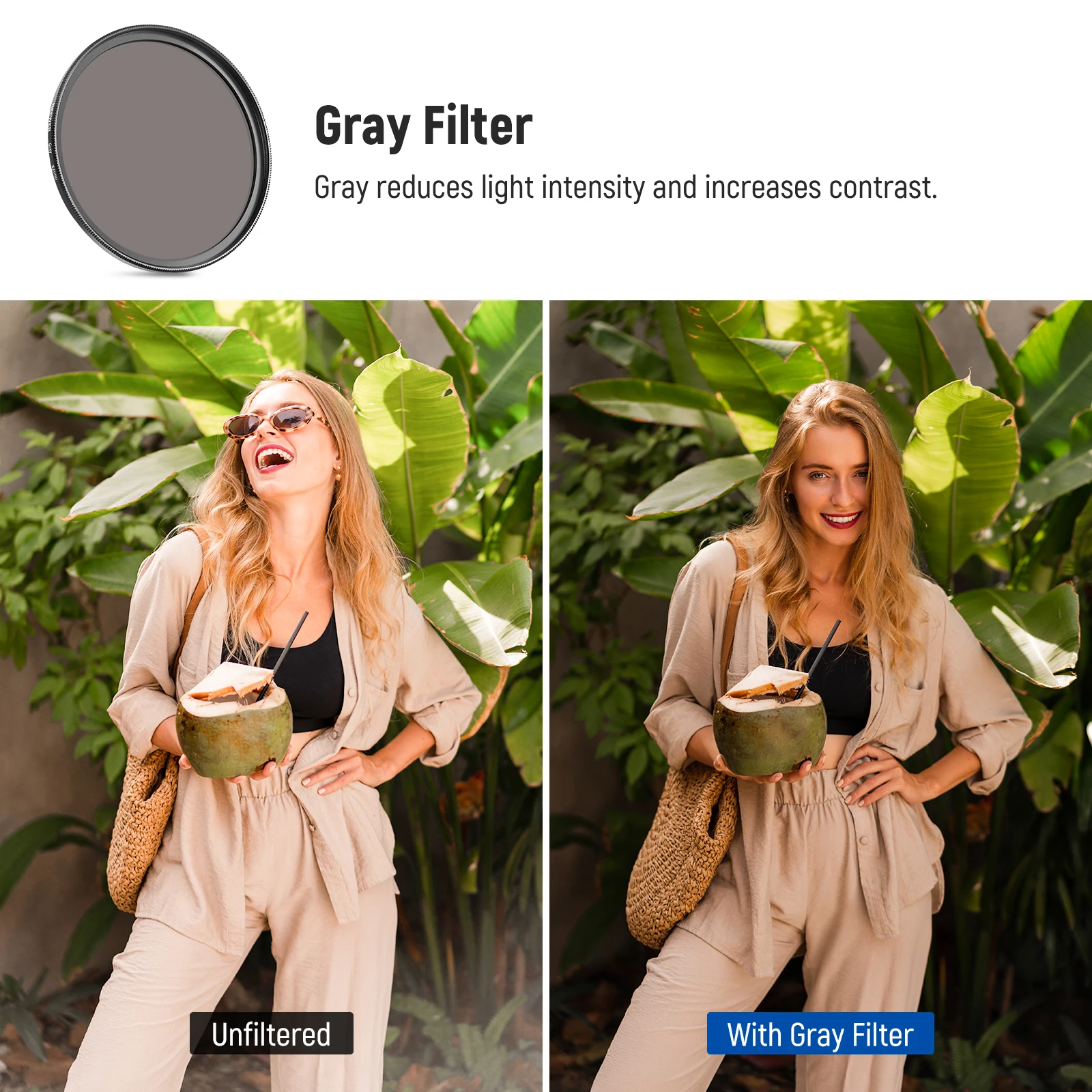 NEEWER 9-delige full-color lensfilterset harslensfilters met rood oranje blauw geel groen bruin, paars roze grijze cameralens