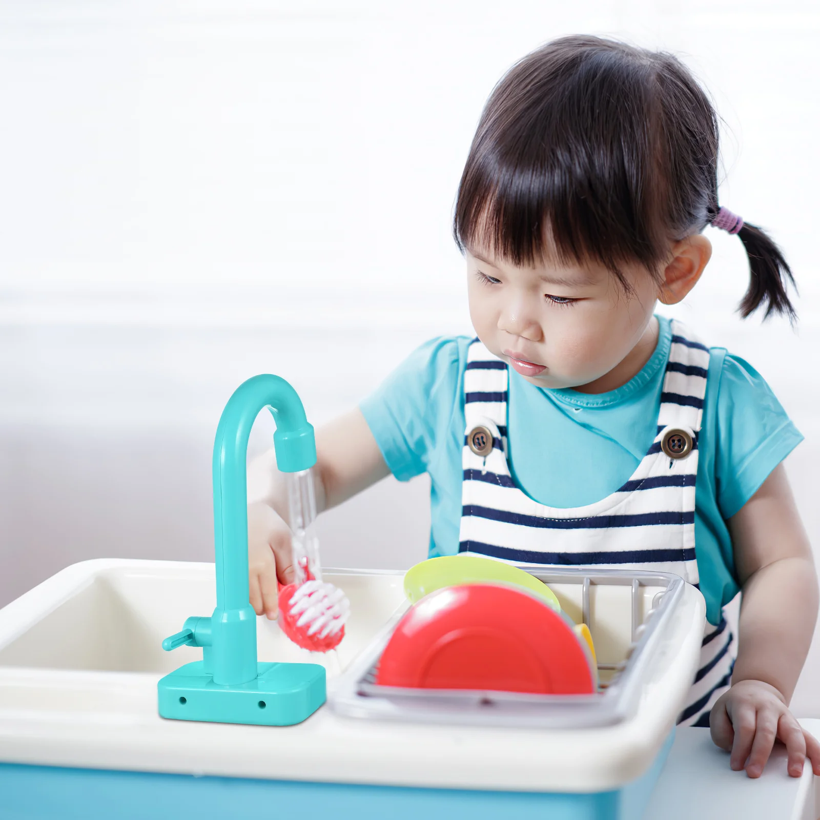 Juguetes para lavavajillas de cocina, grifo de juego, accesorio para fregadero, agua Artificial, comida, grifos de plástico falso, juguete para bebé