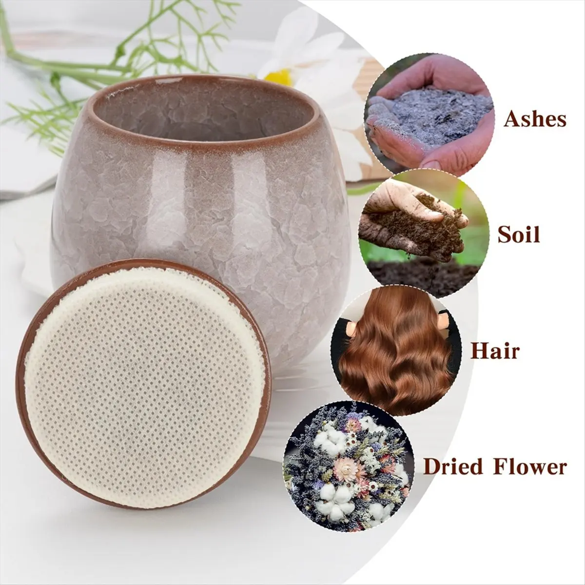 DT81 Portable Ceramic Teapot, Scented Tea, Dendrobium Teapot, Pet Urn, Jar,Powder, Ointment, Mini Teapot Light Gray