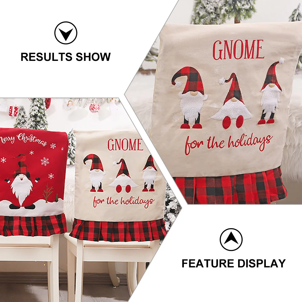 

Plaid Chair Cover Sleeve Christmas Slipcover Protector for Detachable Linen Seat