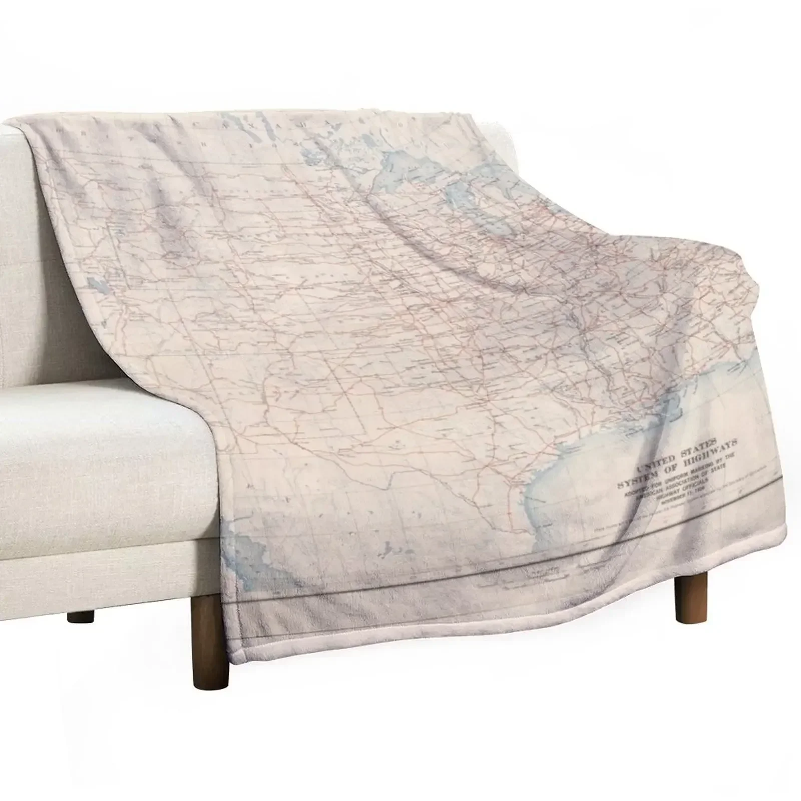 US Numbered Highway System Throw Blanket Decorative Sofas Soft Plaid Beach Luxury Designer heavy to sleep manga Blankets