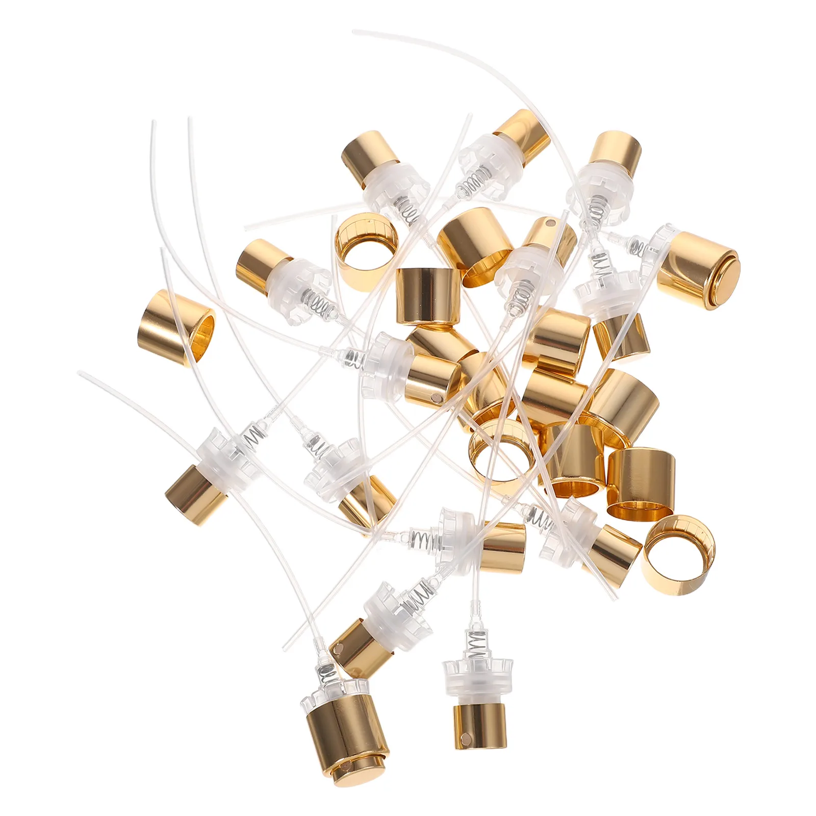 

15Pcs Perfume Spray Pump Heads Gold Clip on Replacement Wide Edge Nozzle Sprayers Fine Mist Bottle Caps for Refills
