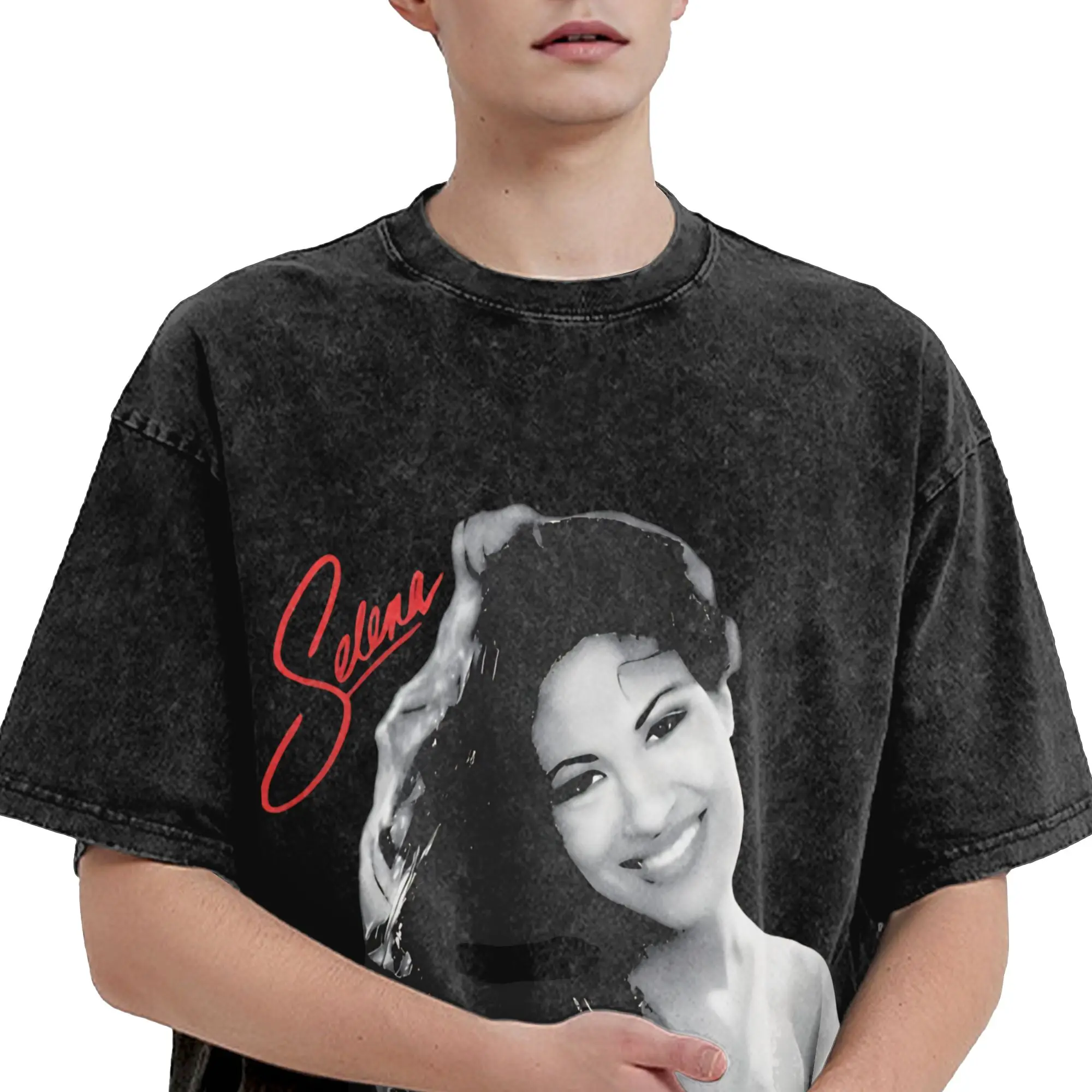 Selena Quintanilla Beautiful Tour Girl   Merch Washed T Shirt for Men Women Streetwear Hip Hop T-Shirts Summer  Tee Shirt