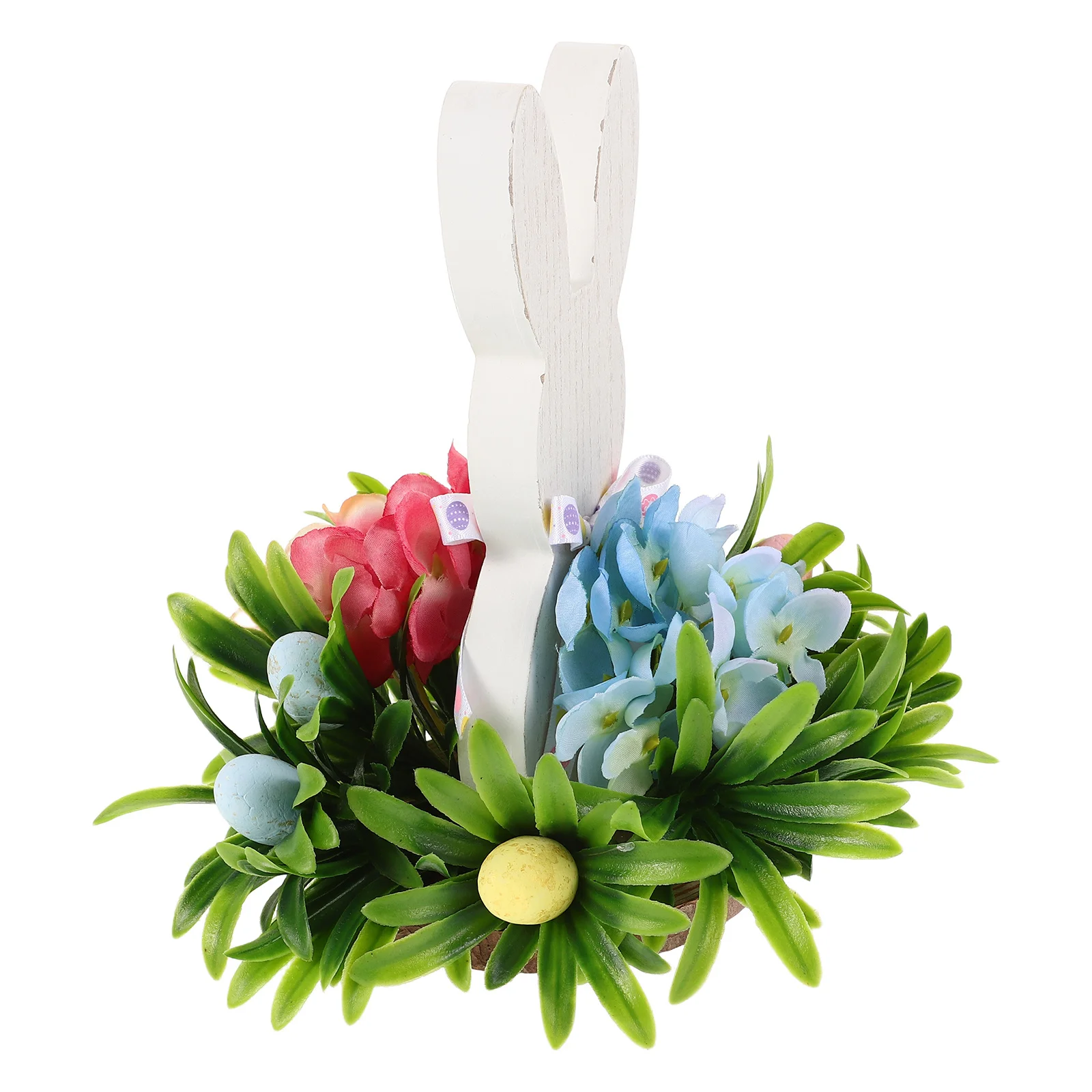 

Wooden Bunny Easter Tabletop Decoration Cute Bunny Block Egg Flower Handcrafted Easter Table Centerpiece Farmhouse Rabbit Sign