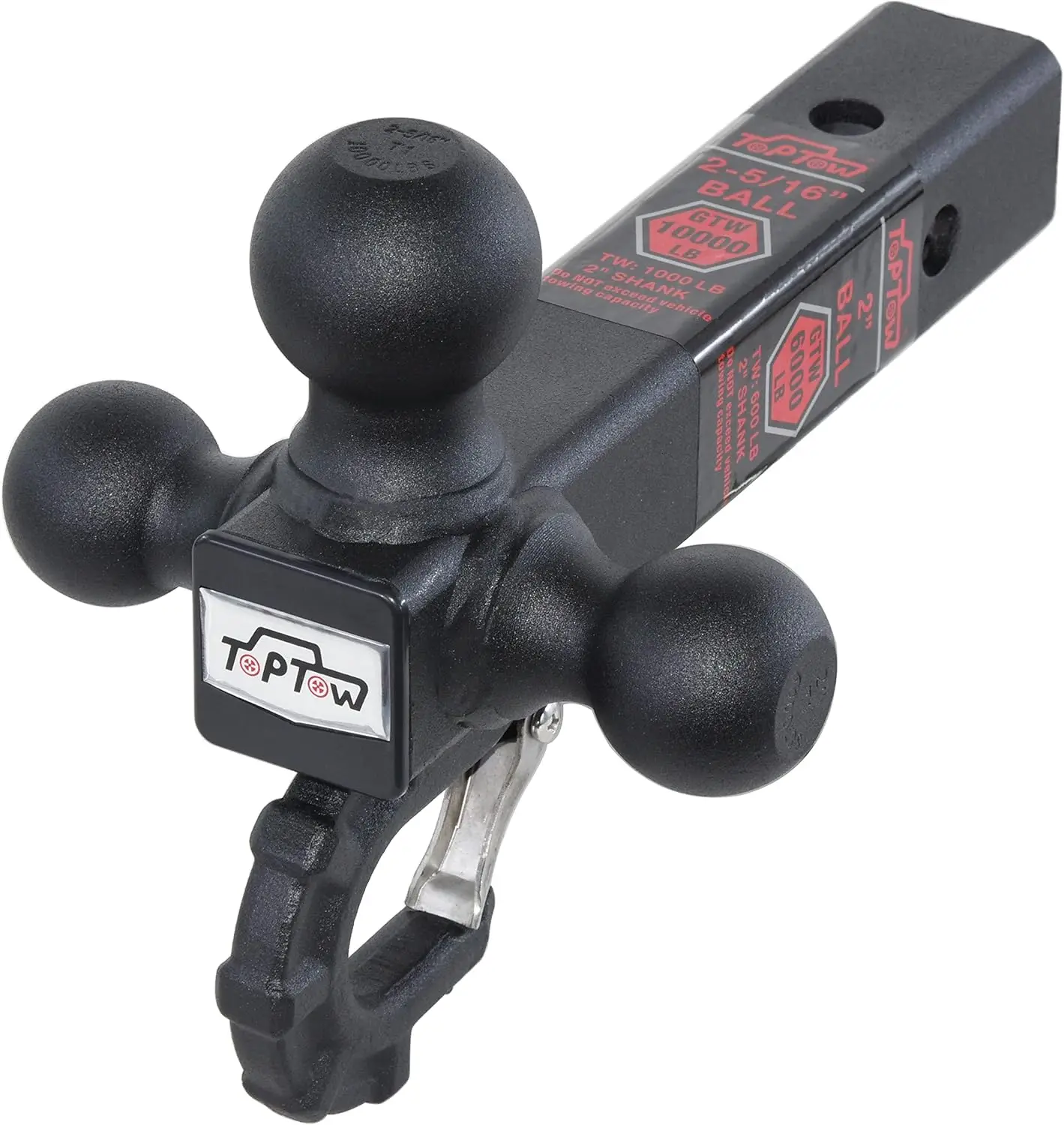 

Трехшарнирный фаркоп с буксировочным крюком, матовая черная отделка, подходит для 2-дюймового приемника прицепов и буксировки