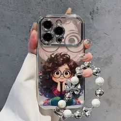 Cute girl Phone Case For iPhone 14 Pro Max 15 11 12 13 XR 8 7 Plus X XS SE 2020 2022 Soft Silicone Cover