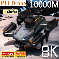 New P11 Pro Max Drone 8K 5G WIFI Professional HD Aerial Photography Dual-Camera Obstacle Avoidanc Brushless Quadrotor Boys Gifts