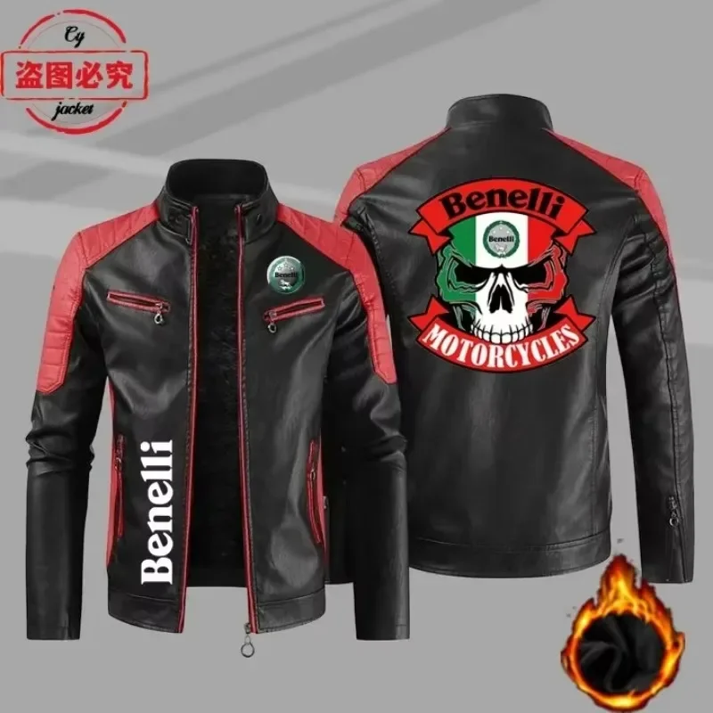 Benelli motorcycle logo spring and autumn wallet pu leather jacket windproof autumn and winter men's jacket Benelli car jersey